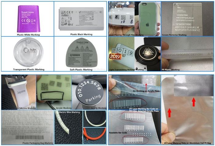 UV laser marking samples